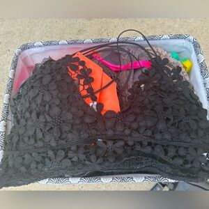 3 for $20! Offers open! Free People Black Crochet Top bralette size Medium